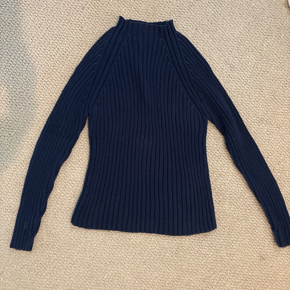 Vintage Navy Ribbed Oxford & Fulham Women's Sweater